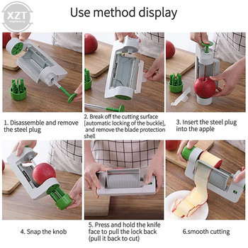 Χειροκίνητος κόφτης φρούτων λαχανικών πολλαπλών λειτουργιών Φορητός κόφτης αγγουριού πατάτας Apple Safety Γρήγορες συσκευές κουζίνας για το σπίτι