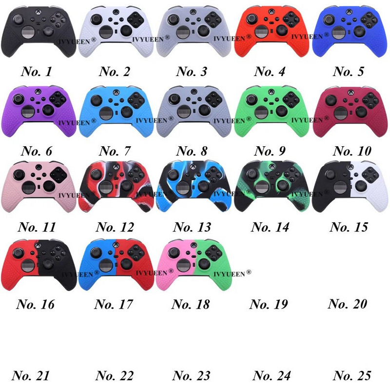 IVYUEEN Piele de protecție moale anti-alunecare pentru XBox Elite Series 2 S2 Core Controller Husă din silicon Grip MixColor Husă de protecție