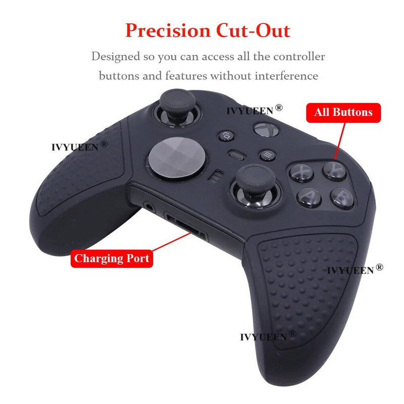 IVYUEEN Piele de protecție moale anti-alunecare pentru XBox Elite Series 2 S2 Core Controller Husă din silicon Grip MixColor Husă de protecție