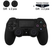 Data Frog mīksts silikona gēla gumijas korpusa vāciņš priekš SONY Playstation 4 PS4 kontroliera aizsardzības korpuss PS4 Pro plānam spēļu pults