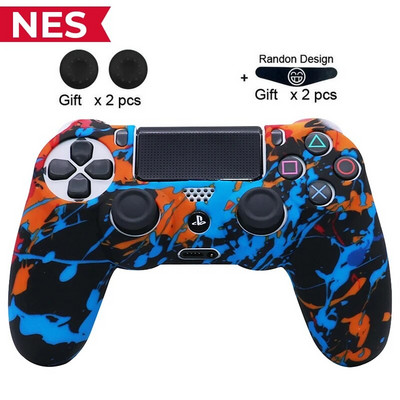 Data Frog mīksts silikona gēla gumijas korpusa vāciņš priekš SONY Playstation 4 PS4 kontroliera aizsardzības korpuss PS4 Pro plānam spēļu pults