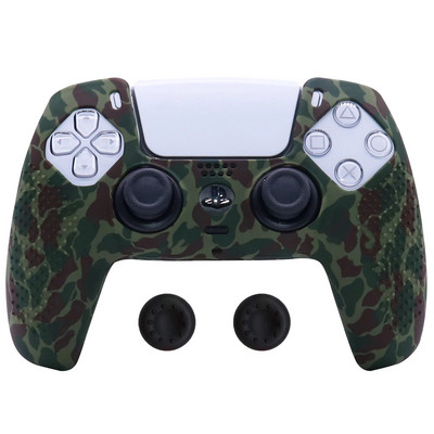 Pretslīdes silikona apvalks PlayStation 5 PS5 Dualsense kontrollerim, mīksts radžots aizsargs ar īkšķu satvērējiem
