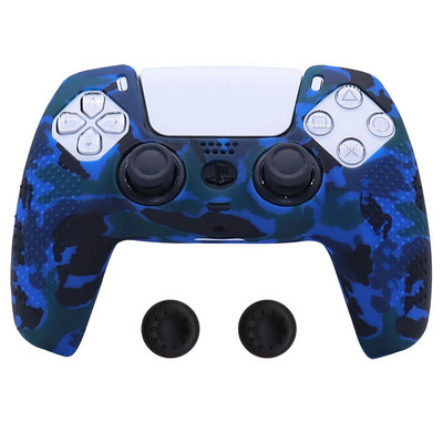 Protuklizna silikonska navlaka Skin Case za PlayStation 5 PS5 Dualsense Controller Mekana zaštita s nitnama i držačima za palac