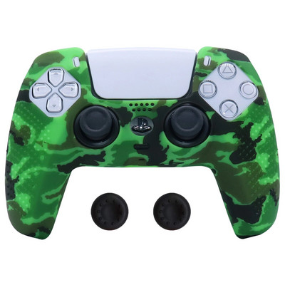 Pretslīdes silikona apvalks PlayStation 5 PS5 Dualsense kontrollerim, mīksts radžots aizsargs ar īkšķu satvērējiem
