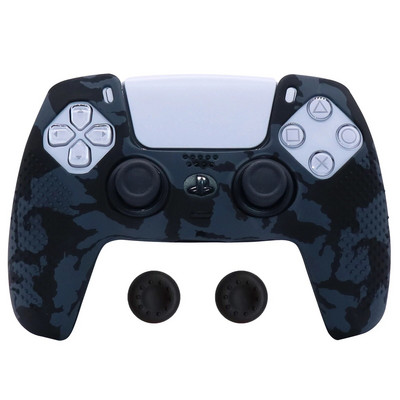 Pretslīdes silikona apvalks PlayStation 5 PS5 Dualsense kontrollerim, mīksts radžots aizsargs ar īkšķu satvērējiem