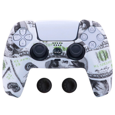 Pretslīdes silikona apvalks PlayStation 5 PS5 Dualsense kontrollerim, mīksts radžots aizsargs ar īkšķu satvērējiem