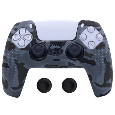 Pretslīdes silikona apvalks PlayStation 5 PS5 Dualsense kontrollerim, mīksts radžots aizsargs ar īkšķu satvērējiem
