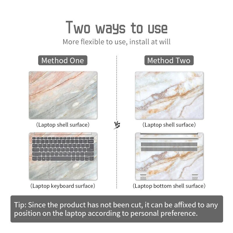 „Pasidaryk pats“ nešiojamojo kompiuterio dangtelių lipdukai nešiojamojo kompiuterio PVC danga 13.3"14"15.6"17.3" vinilo lipdukai, skirti Macbook/Lenovo/Asus/HP/Dell Decorate Decal