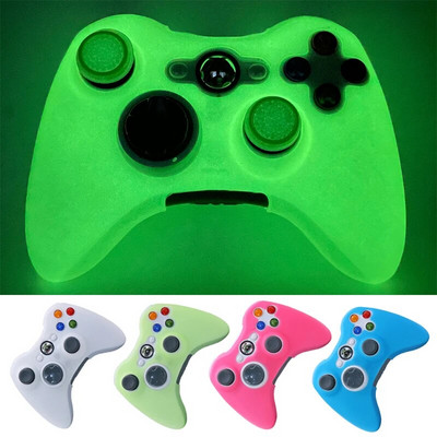 Sötétben világító lágy szilikon tok Xbox360 kontrollerhez játékokhoz tartozékok Gamepad joystick borítója Xbox 360 kontroller bőréhez