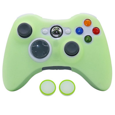 Tamsiai šviečiantis minkštas silicio dėklas, skirtas Xbox360 valdikliui. Žaidimų priedai žaidimų pulto vairasvirtės dangtelis, skirtas Xbox 360 valdiklio korpusui