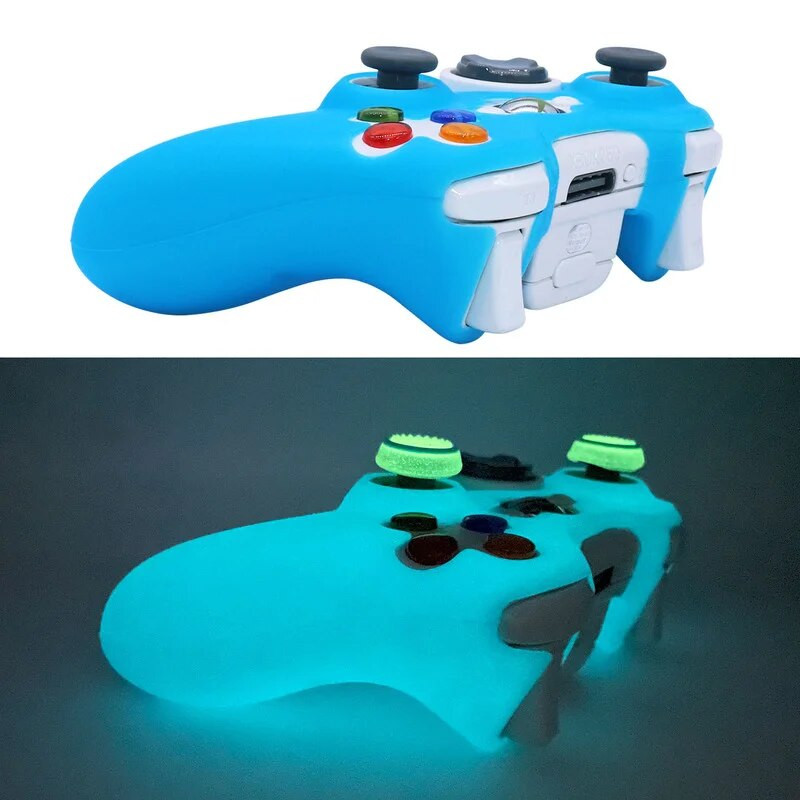 Pimedas helendav pehme silikoonümbris Xbox360 kontrolleri jaoks Mängud Tarvikud Mängupuldi juhtkangi kate Xbox 360 kontrolleri korpuse jaoks
