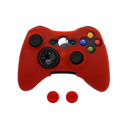 Silikona aizsargājošais apvalks Xbox 360 spēļu pults gumijas apvalkam Xbox 360 kontrolierim + 2 īkšķu satvērēju vāciņi
