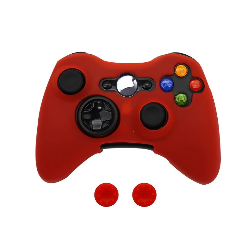 Silikona aizsargājošais apvalks Xbox 360 spēļu pults gumijas apvalkam Xbox 360 kontrolierim + 2 īkšķu satvērēju vāciņi