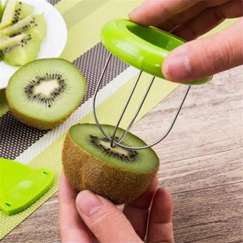 Fast Fruit Kiwi Cutter Peeler Slicer Kitchen Gadgets Ανοξείδωτο ατσάλι Εργαλεία αποφλοίωσης ακτινιδίων Κουζίνα Φρουτοσαλάτα Αξεσουάρ κουζίνας