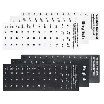 Многоезични стикери за клавиатура Замяна на испански/английски/руски/немски/арабски/италиански/японски букви за лаптоп компютър