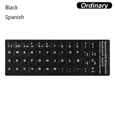 Ispanų anglų rusų arabų prancūzų šviečiančios klaviatūros lipdukai nešiojamam kompiuteriui stalinio kompiuterio klaviatūros nakties šviesos dulkėms atsparus lipdukas