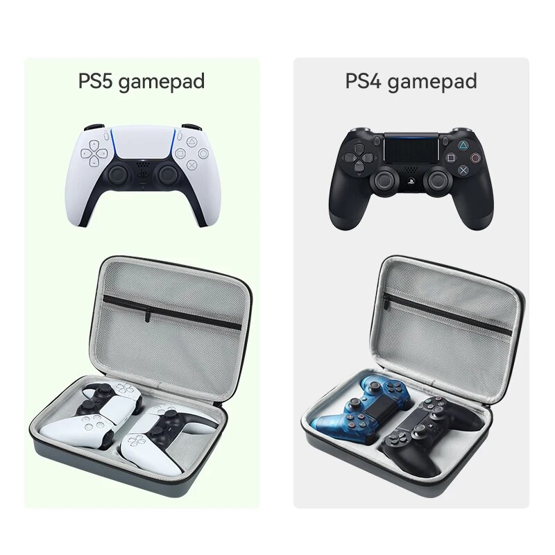 PS5/PS4 kahe mängupuldi jaoks EVA mängupuldi kandekott EVA kaanega kaitseümbris Sony PS5/PS4 kontrolleri tarvikute jaoks