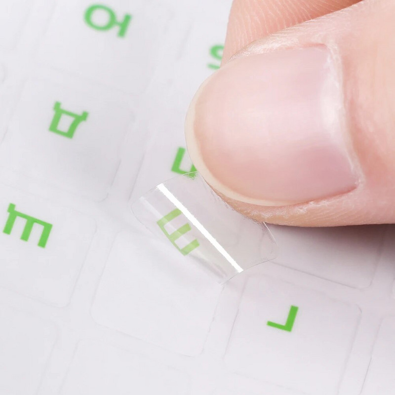 Mīkstas caurspīdīgas krievu burtu PVC nodilumizturīgas, neslīdošas, putekļu necaurlaidīgas tastatūras aizsarguzlīmes, nomaiņa klēpjdatoram