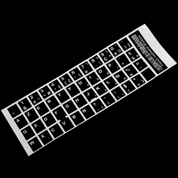 Κάλυμμα με αυτοκόλλητο πληκτρολόγιο με λευκά γράμματα γαλλικά Azerty μαύρο για φορητό υπολογιστή