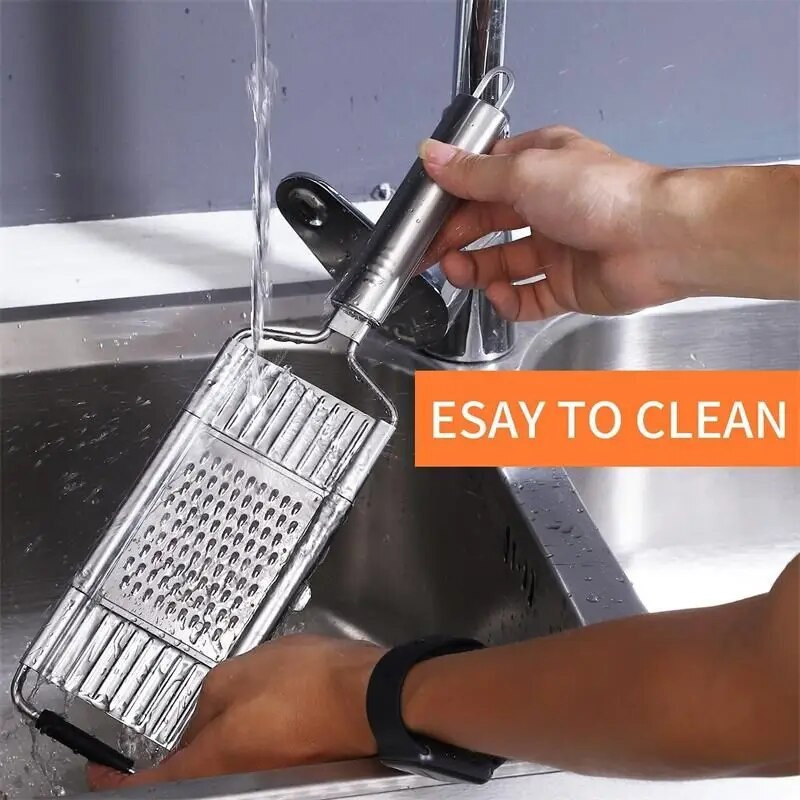 4 viename daržovių pjaustyklės nerūdijančio plieno smulkintuvas Daugiafunkcis daržovių pjaustyklės rinkinys Rankinis vaisių morkų bulvių trintuvas