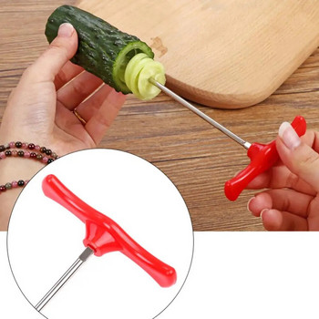 Σπειροειδής μαχαίρι λαχανικών για πατάτα καρότο αγγούρι ατσάλινο σύρμα Spiralizer Περιστρεφόμενο μηχάνημα κοπής με βίδες Εργαλεία σκάλισμα κουζίνας