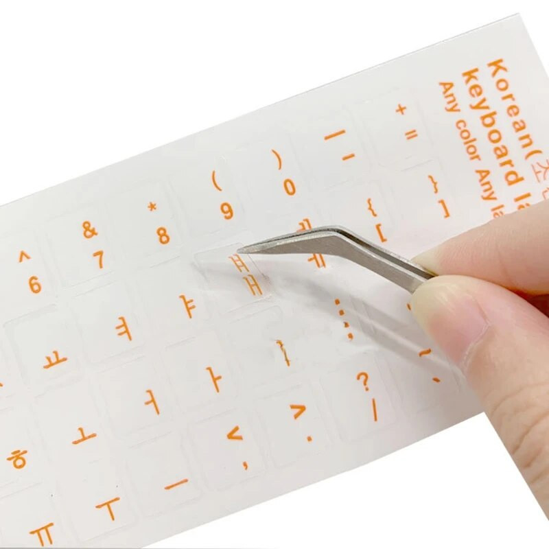 Korejiešu tastatūras uzlīmes Matēta PVC tastatūras uzlīmes burti caurspīdīgi personālajam datoram klēpjdatora piezīmjdatora galddatora tastatūra