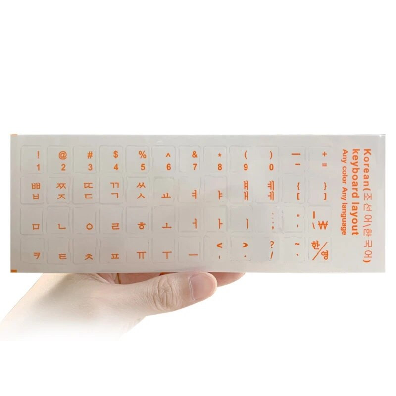 Korejiešu tastatūras uzlīmes Matēta PVC tastatūras uzlīmes burti caurspīdīgi personālajam datoram klēpjdatora piezīmjdatora galddatora tastatūra