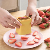 Pousbo® csésze szeletelő burgonya hasábburgonya vágó szerszám szeletelő gyümölcs eper szőlő zöldség aprító csésze puha konyhai Gad