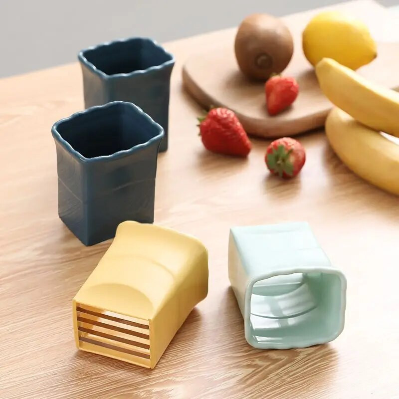 Pousbo® csésze szeletelő burgonya hasábburgonya vágó szerszám szeletelő gyümölcs eper szőlő zöldség aprító csésze puha konyhai Gad