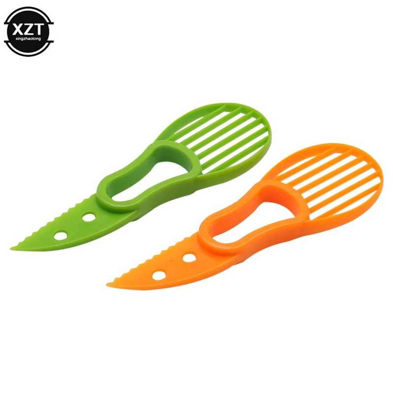 3 în 1 tăietor de avocado cuțit din plastic de curățat Pitaya Kiwi fructe de pădure Tăiător de avocado pulpă separator de carne ustensile de bucătărie
