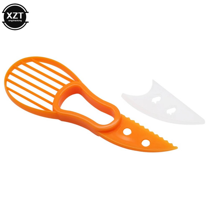 3 în 1 tăietor de avocado cuțit din plastic de curățat Pitaya Kiwi fructe de pădure Tăiător de avocado pulpă separator de carne ustensile de bucătărie