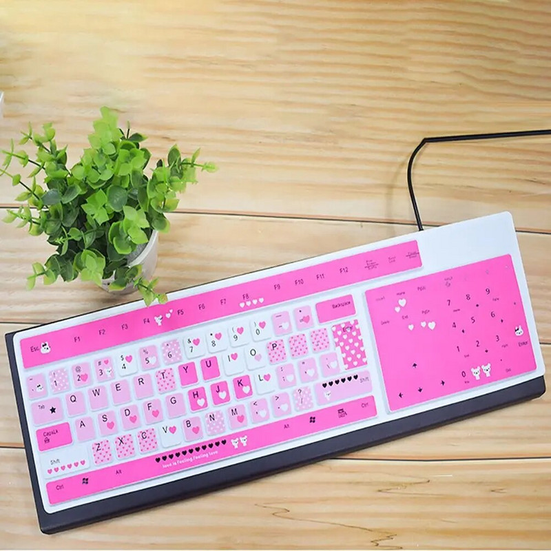 Universali spalvinga klaviatūros dangtelio apsauga, vandeniui atspari dulkėms, silikoninė kompiuterio apsauginė plėvelė, skirta staliniam kompiuteriui