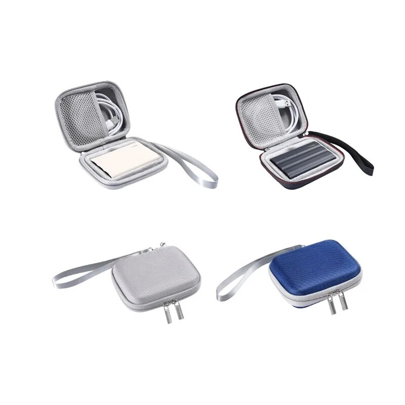 Hard Shell EVA merevlemez tárolótáska Mobil Power Bank védődoboz akkumulátor hordtáska Samsung T7/T7 Touch SSD tokhoz