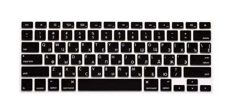 USA versioon Russian Letters Klaviatuurikaitse Macbook Air Pro Retina jaoks 13 15 17 A1466 A1502 A1369 A1278 A1398 A1286 A1425