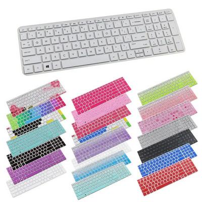 15.6 Silikona noņemami krāsaini tastatūras aizsargapvalki Ūdensnecaurlaidīga putekļu necaurlaidīga tastatūras aizsargplēve, kas paredzēta 15-CC707TX