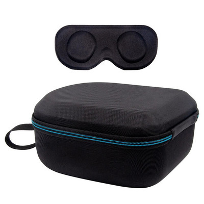 Veltinio nešiojimo dėklo krepšys, apsaugantis nuo įbrėžimų, apimantis Len dangčio kietą apvalkalą su tinklelio kišenės pertvara, skirta Meta Quest 3 VR priedams