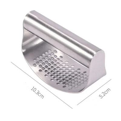 Nerūdijančio plieno rankinis česnako presas Daugiafunkcis lenktas česnako malimo pjaustyklės smulkintuvas Virtuviniai česnakų presai Virimo įtaisai