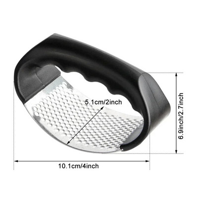 Nerūdijančio plieno rankinis česnako presas Daugiafunkcis lenktas česnako malimo pjaustyklės smulkintuvas Virtuviniai česnakų presai Virimo įtaisai