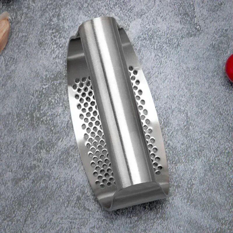 Nerūdijančio plieno rankinis česnako presas Daugiafunkcis lenktas česnako malimo pjaustyklės smulkintuvas Virtuviniai česnakų presai Virimo įtaisai