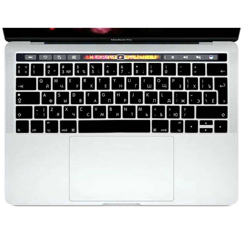 Husă din silicon pentru tastatură cu eliberare a pielii 2016/2017/2018 pentru Macbook Pro 13"A1706 Pro 15"A1707 A1989 A1990 Touch Bar Euro Marea Britanie Rusă
