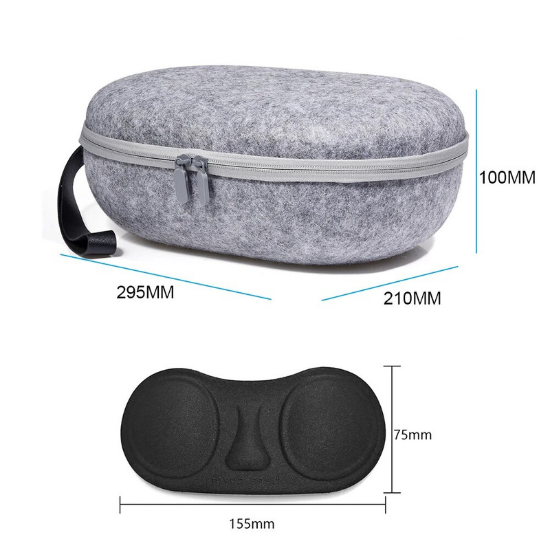 Za Meta Quest 3 Torba za nošenje od filca Otporna na udarce VR Poklopac za objektiv Prijenosna torba za pohranu Mrežasta džepna pregrada za Meta Quest 3