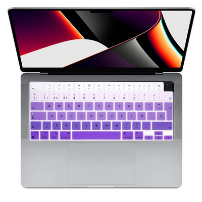 Ispanų ispanų kalbos klaviatūros dangtelis, skirtas 2021 m. MacBook Pro 14 Pro 16 colių modeliui A2442 A2485 M1 Pro / Max MacBook Pro 14" ir 16"
