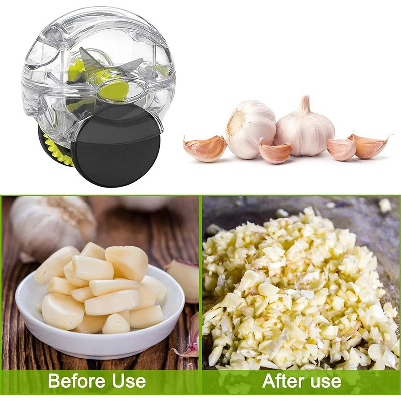 Instrument manual de bucătărie Tocător de usturoi Roată pentru mâncare Tocător de usturoi Rolă Ajutor de bucătărie Concasor de mână Tocat usturoi