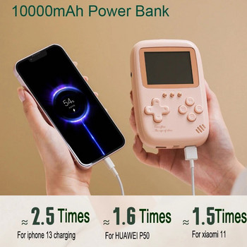Dual USB Mini Portable Retro Handheld Game Console Power Bank 10000 Mah 500 в 1