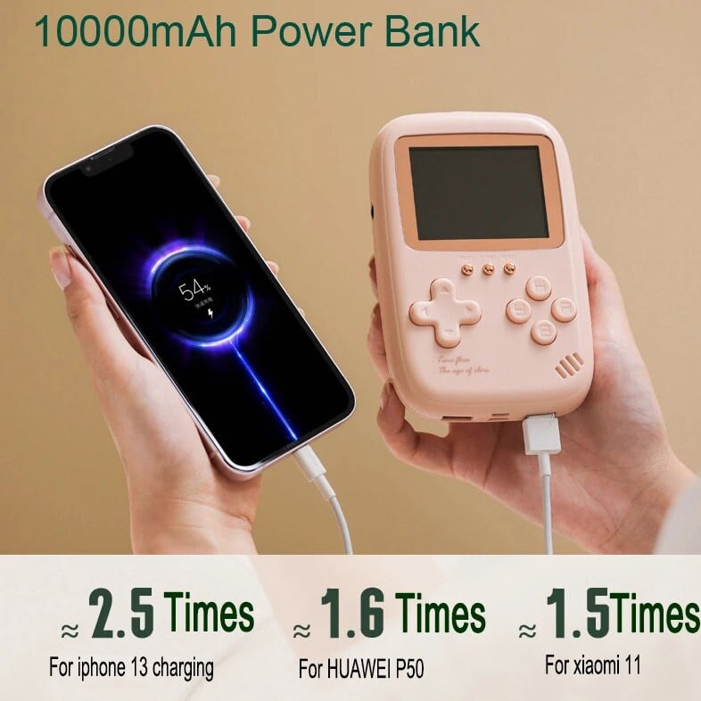 Kahe USB mini kaasaskantav retro pihuarvuti mängukonsool Power Bank 10000Mah 500 in 1