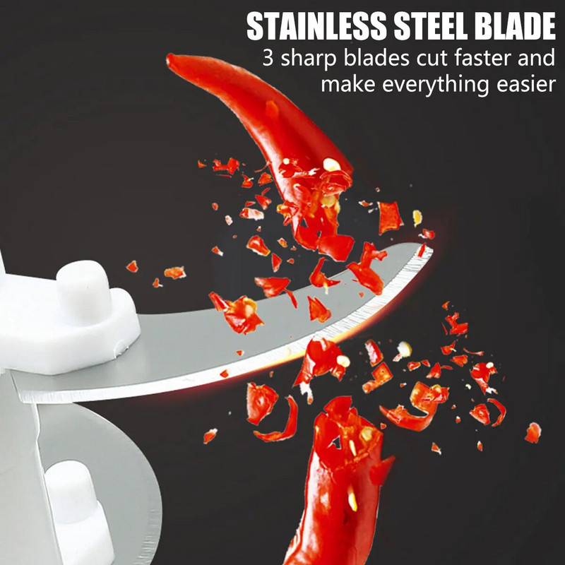 520 ml rankinis maisto smulkintuvas, rankinis traukiamas daržovių pjaustytuvas, nešiojamas česnakams imbiero vaisiams Patvarus virtuvės kombainas