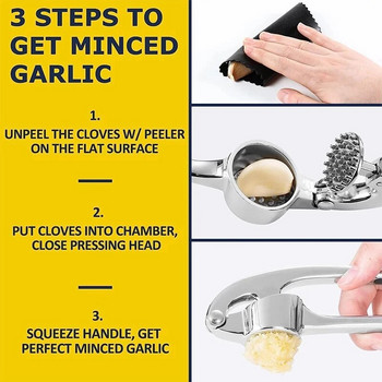 Χειροκίνητη πρέσα σκόρδου Ginger Crusher Κράμα ψευδάργυρου Κιμάς σκόρδου Θραυστήρας σκόρδου Εύκολη συμπίεση και καθάρισμα Premium εργαλεία κουζίνας