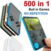 Handheld Game Console 500 Classic Games LCD nešiojama retro vaizdo mini žaidimų konsolė, įkraunama puiki dovana vaikams ir suaugusiems