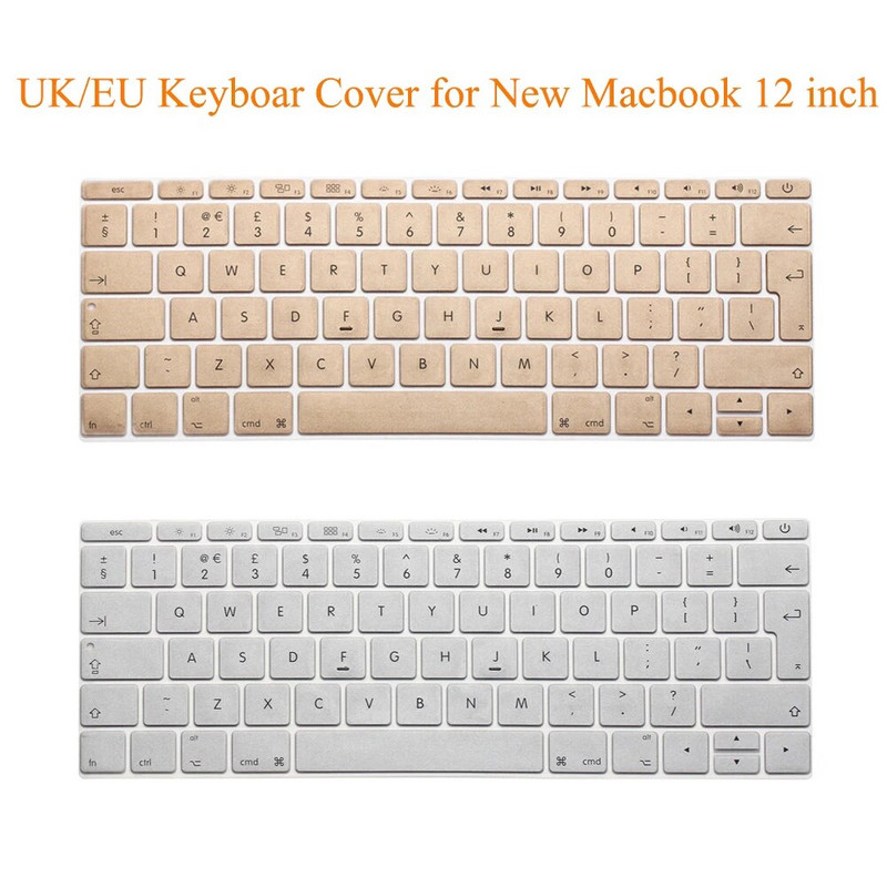 Για δέρμα Macbook 12 Ευρωπαϊκό EU/UK EURO Αγγλικό κάλυμμα πληκτρολογίου σιλικόνης Προστατευτικό για το 2017 Macbook Pro 13 (Χωρίς γραμμή αφής) Πληκτρολόγιο