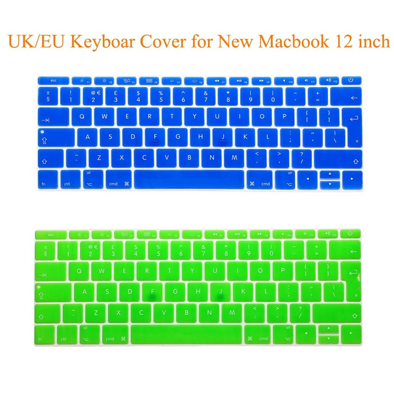 Για δέρμα Macbook 12 Ευρωπαϊκό EU/UK EURO Αγγλικό κάλυμμα πληκτρολογίου σιλικόνης Προστατευτικό για το 2017 Macbook Pro 13 (Χωρίς γραμμή αφής) Πληκτρολόγιο